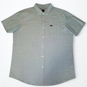 RVCA Men Short Sleeve Button Up Shirt Size XL Blue Slim Fit